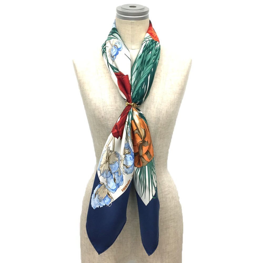 HERMES Authentic Blue Silk Scarf - Picture 2 of 3
